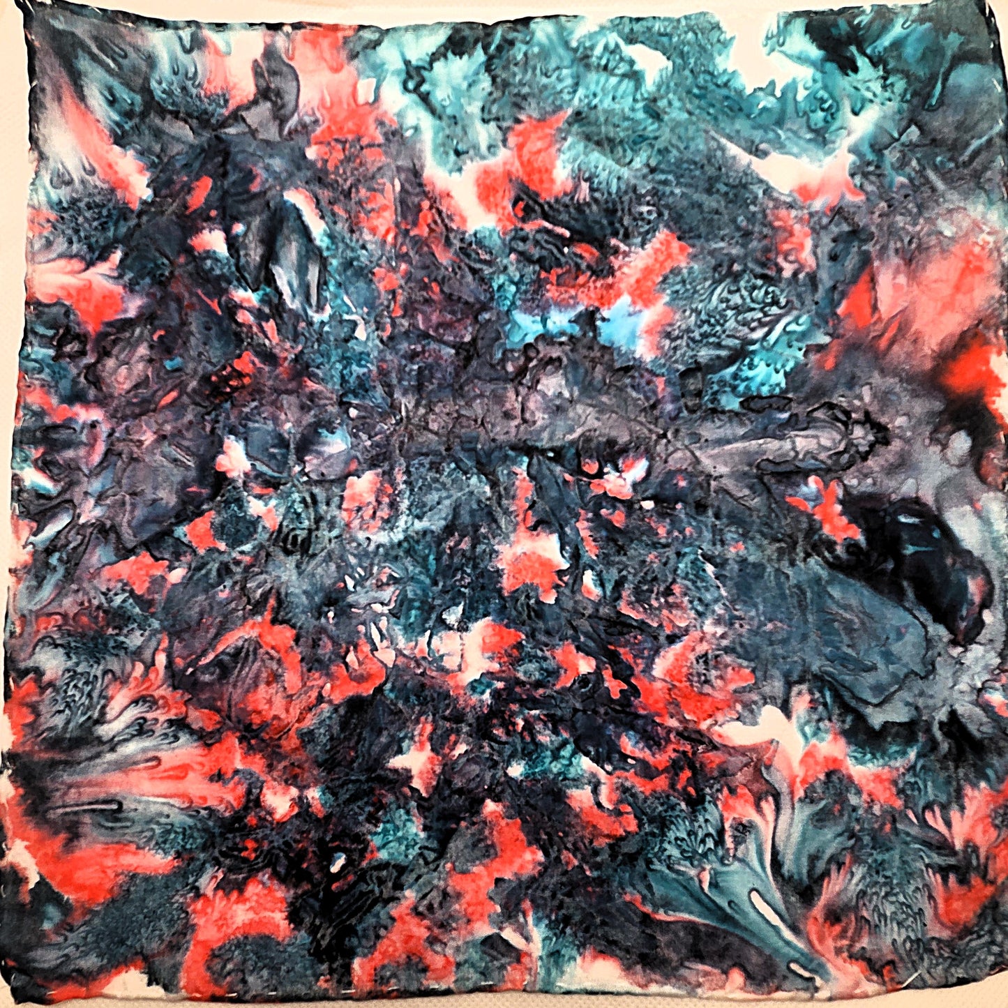 Hand Painted Silk Pocket Square 10”, Mini Silk Accessory, Wearable Art, Small Luxury Gift, One of a Kind Silk