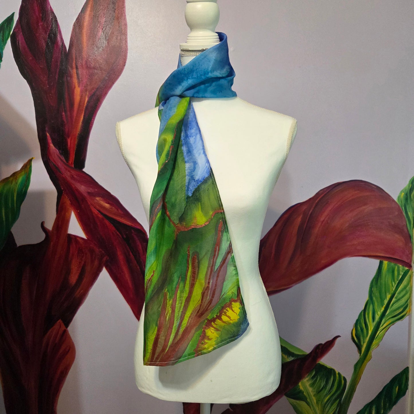 The Quiet Divide | Hand-Painted 100% Silk Scarf