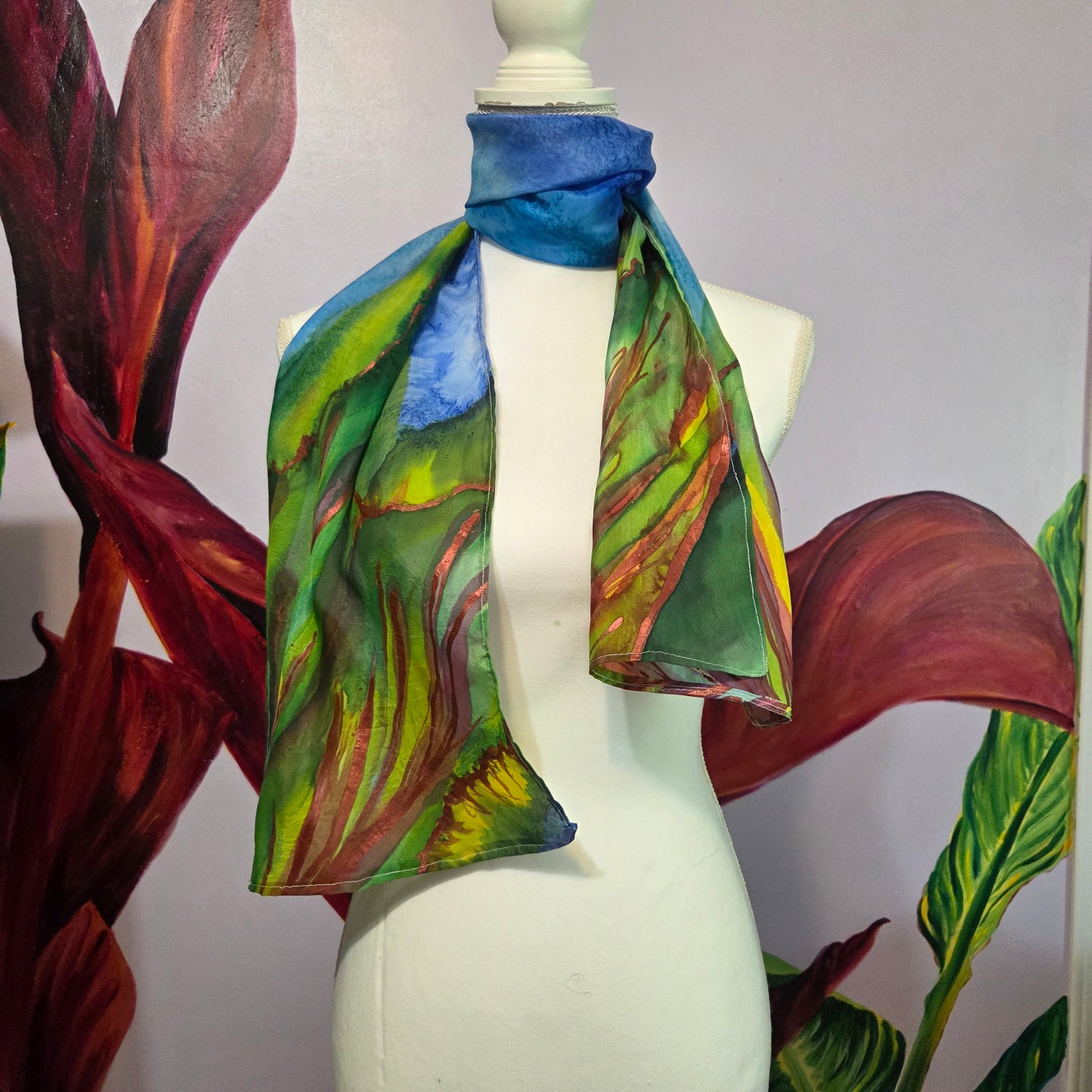 The Quiet Divide | Hand-Painted 100% Silk Scarf
