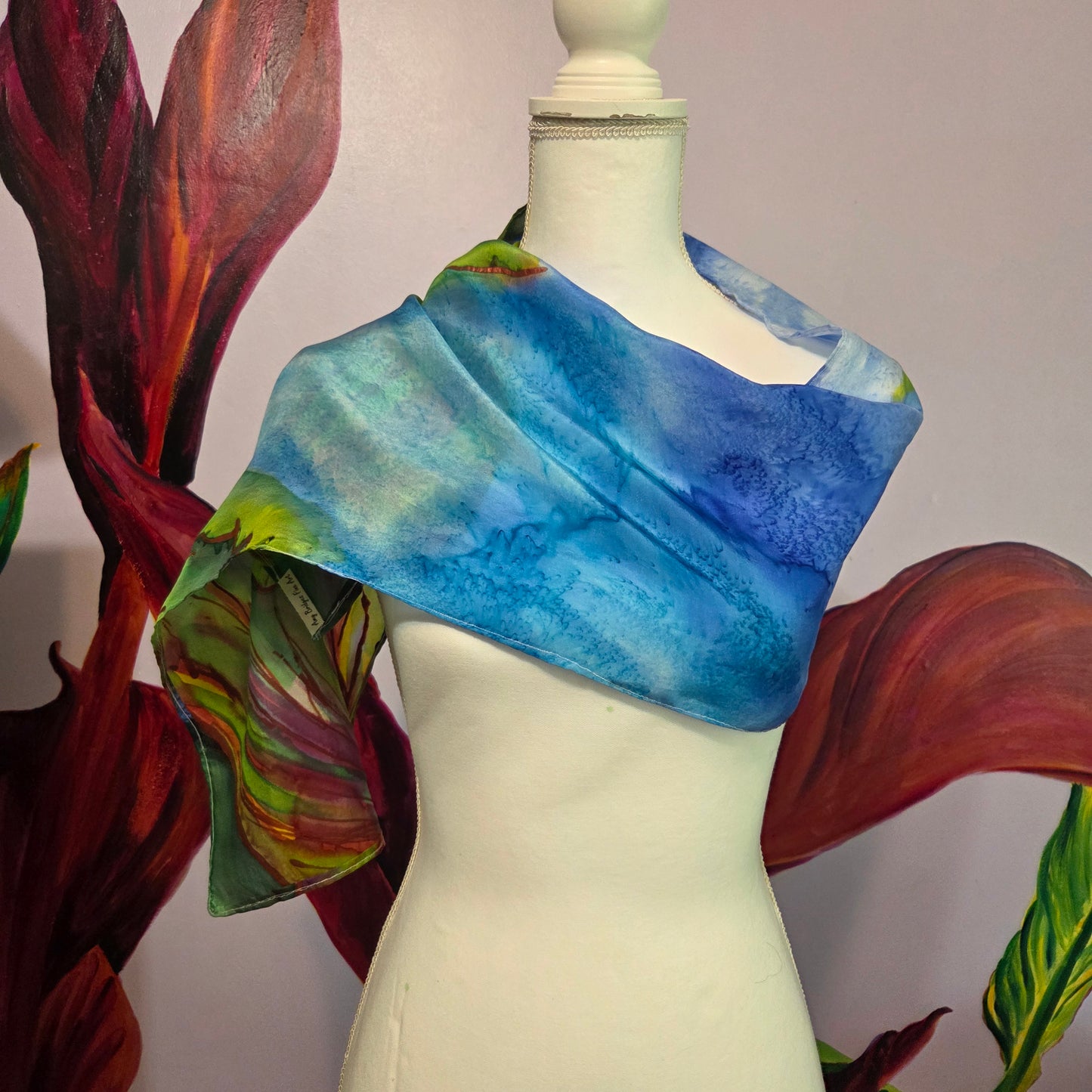 The Quiet Divide | Hand-Painted 100% Silk Scarf