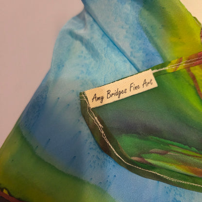 The Quiet Divide | Hand-Painted 100% Silk Scarf