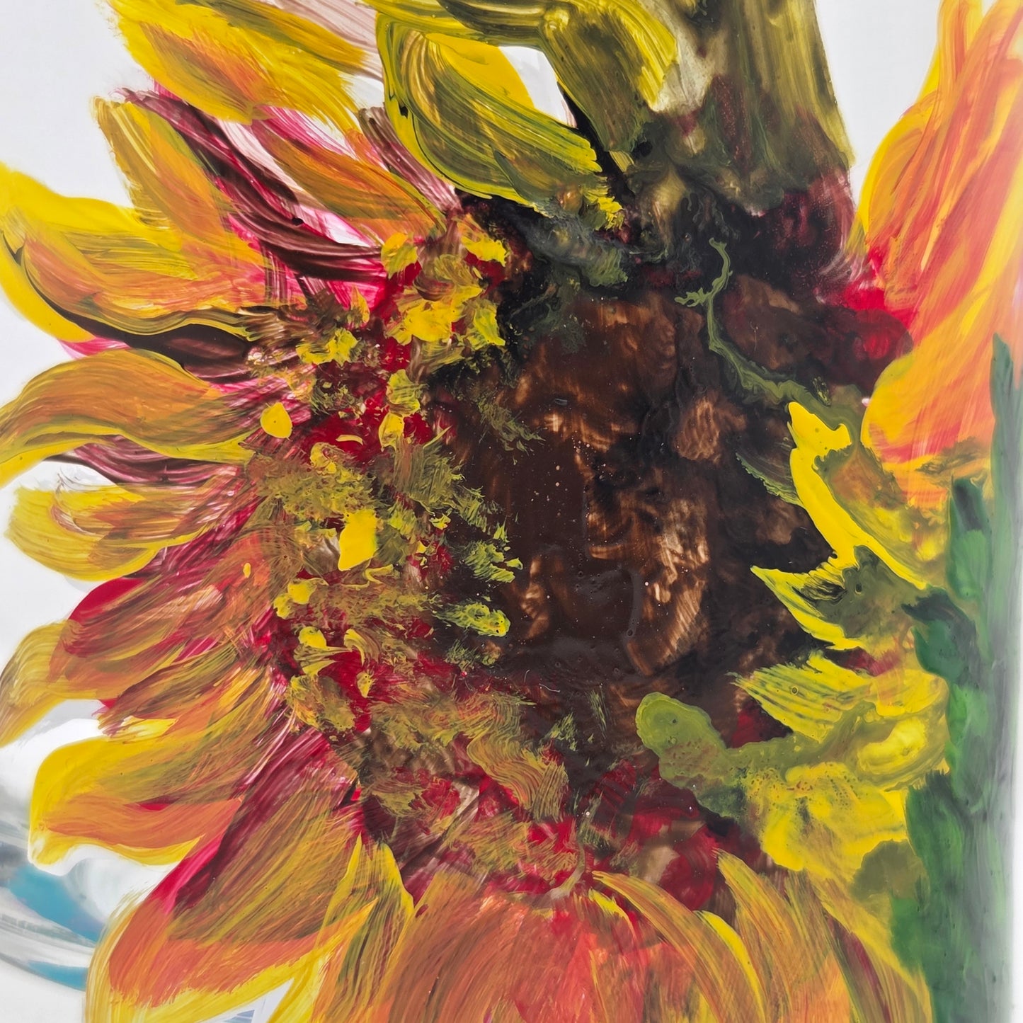 Sunflower Hand Painted Highball Glass – Botanical Wildflower Drinkware (11 oz)