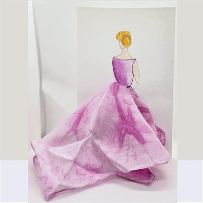 Silk Pocket Square Greeting Card – Hand-Painted Wearable Art Gift