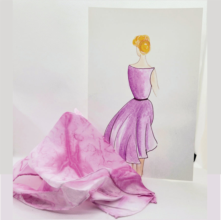 Silk Pocket Square Greeting Card – Hand-Painted Wearable Art Gift