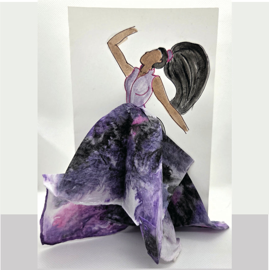 Silk Pocket Square Greeting Card – Hand-Painted Wearable Art Gift