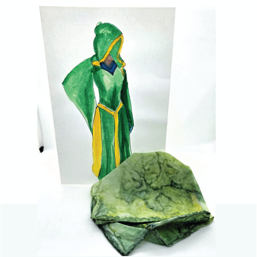 Silk Pocket Square Greeting Card – Hand-Painted Wearable Art Gift