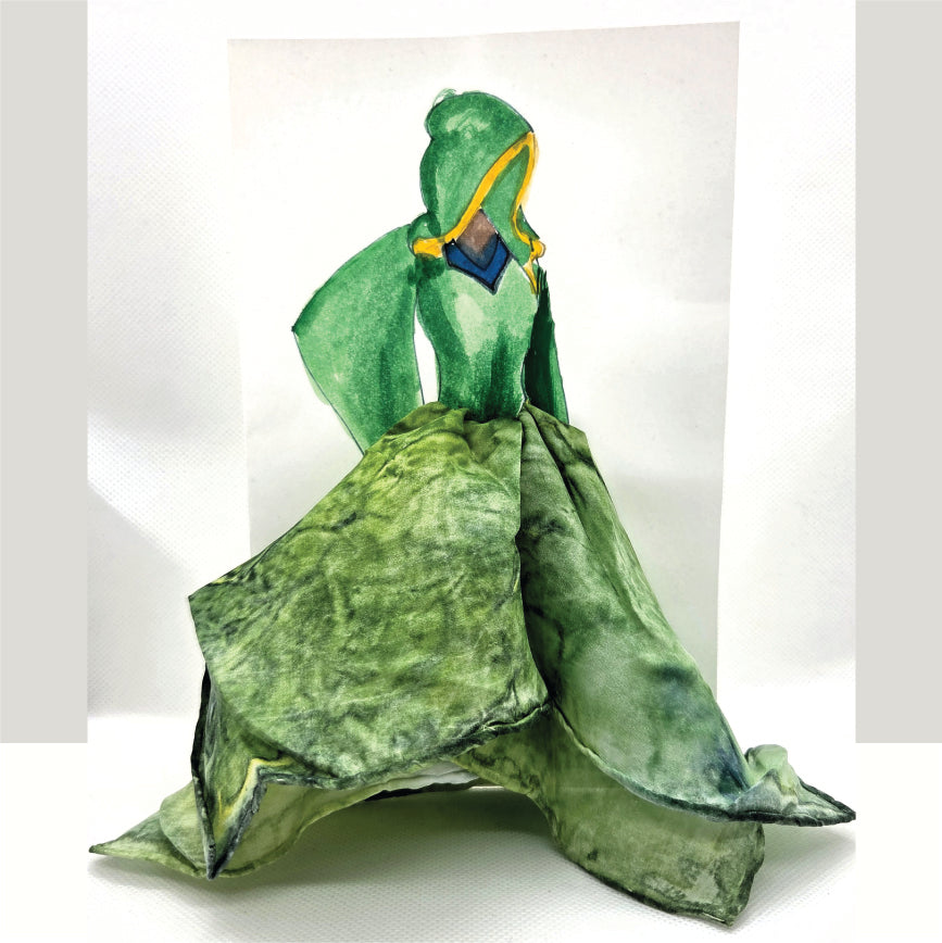 Silk Pocket Square Greeting Card – Hand-Painted Wearable Art Gift