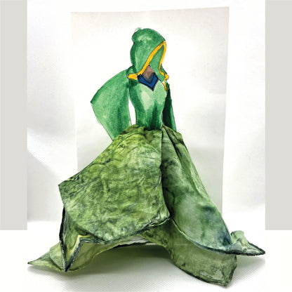 Silk Pocket Square Greeting Card – Hand-Painted Wearable Art Gift
