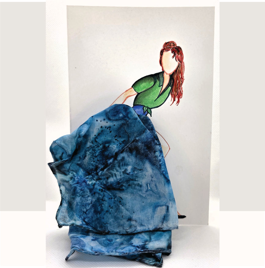 Silk Pocket Square Greeting Card – Hand-Painted Wearable Art Gift