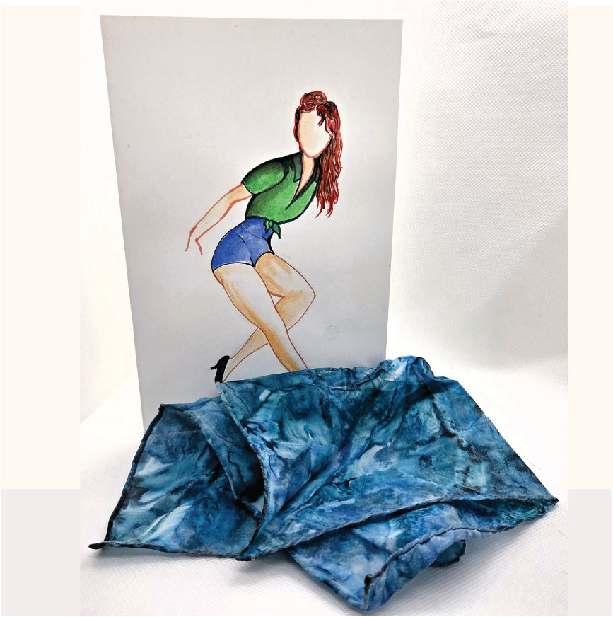 Silk Pocket Square Greeting Card – Hand-Painted Wearable Art Gift