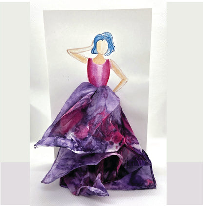 Silk Pocket Square Greeting Card – Hand-Painted Wearable Art Gift