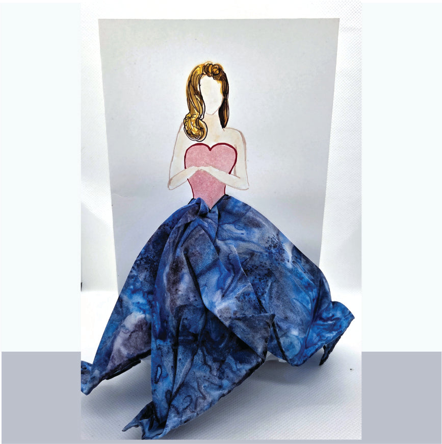 Silk Pocket Square Greeting Card – Hand-Painted Wearable Art Gift