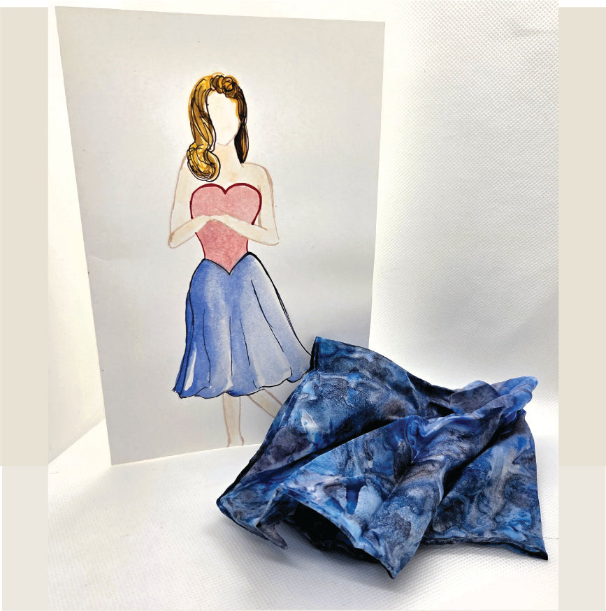 Silk Pocket Square Greeting Card – Hand-Painted Wearable Art Gift