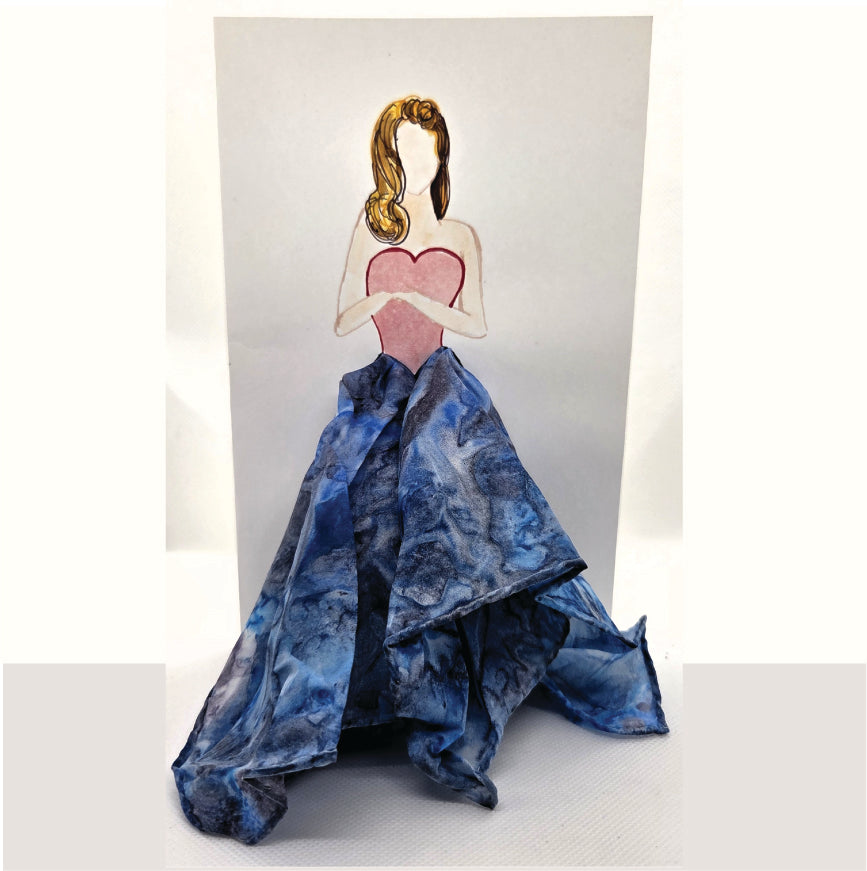 Silk Pocket Square Greeting Card – Hand-Painted Wearable Art Gift