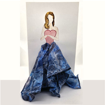 Silk Pocket Square Greeting Card – Hand-Painted Wearable Art Gift
