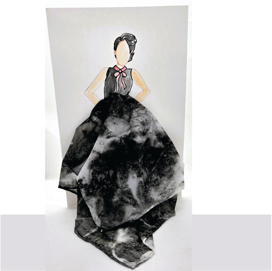 Silk Pocket Square Greeting Card – Hand-Painted Wearable Art Gift