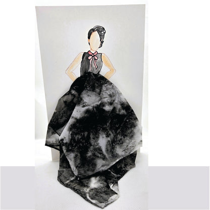 Silk Pocket Square Greeting Card – Hand-Painted Wearable Art Gift