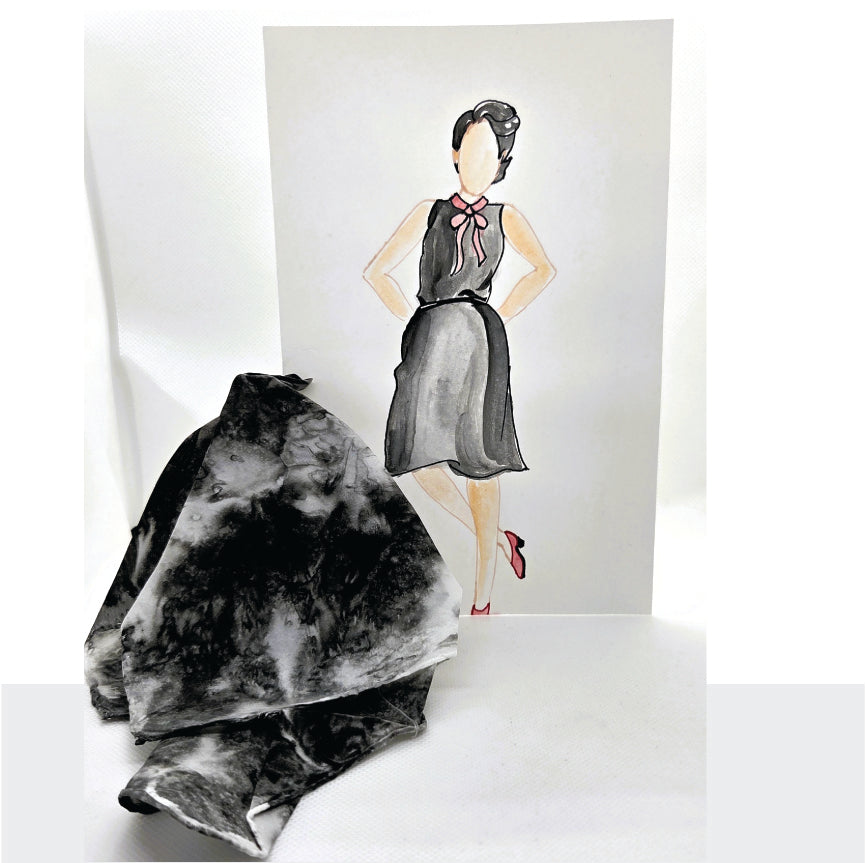 Silk Pocket Square Greeting Card – Hand-Painted Wearable Art Gift