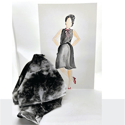 Silk Pocket Square Greeting Card – Hand-Painted Wearable Art Gift