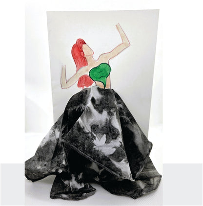 Silk Pocket Square Greeting Card – Hand-Painted Wearable Art Gift