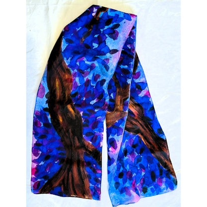 Purple Jacaranda Tree Silk Scarf