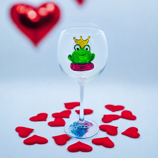 Frog Prince Wine Glass