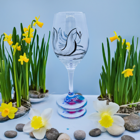 Swan Pair 11 oz Wine Glass