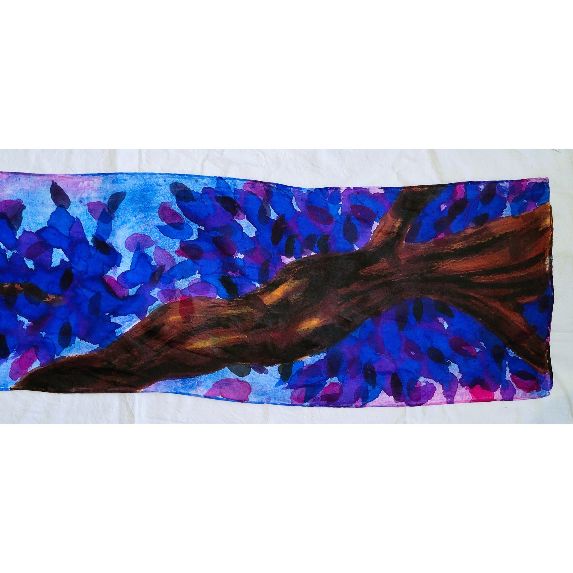 Purple Jacaranda Tree Silk Scarf Zoom