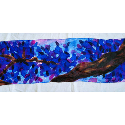 Purple Jacaranda Tree Silk Scarf Zoom