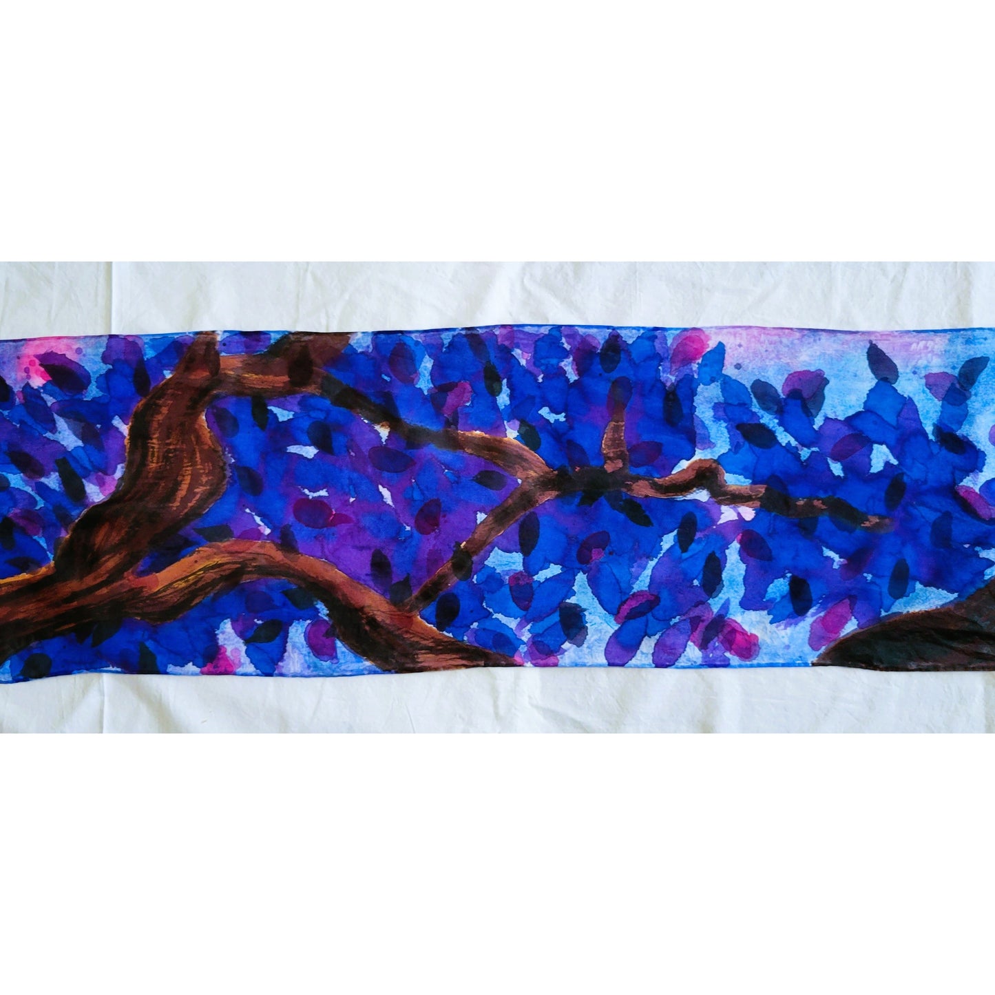 Purple Jacaranda Tree Silk Scarf Zoom