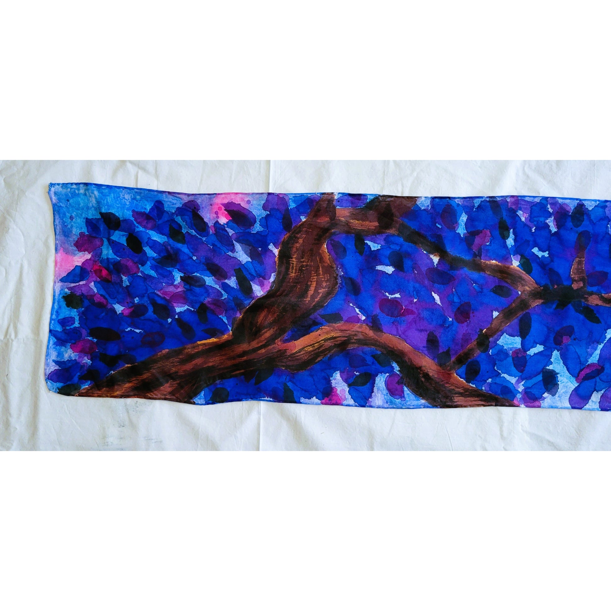 Purple Jacaranda Tree Silk Scarf Zoom