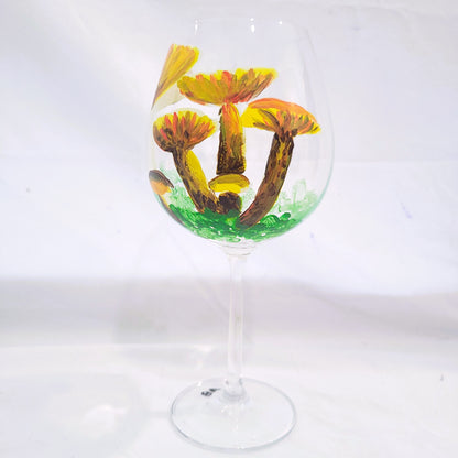 mushroom cluster hand painted glassware amy bridges