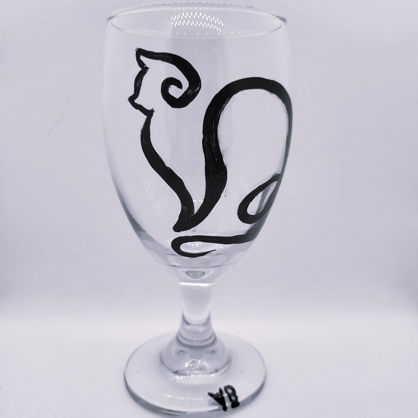 cat queen goblet wine glass