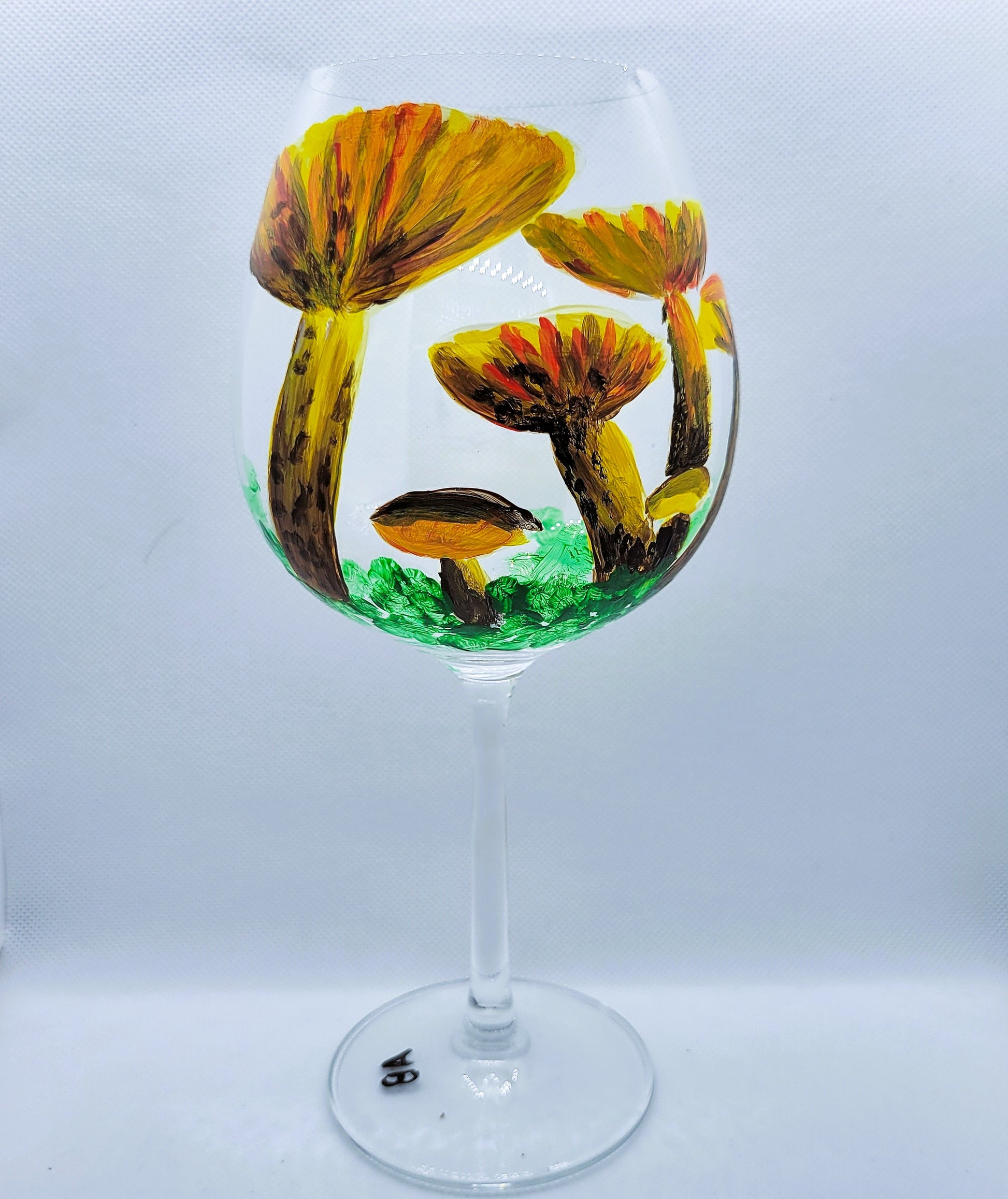 mushroom forest wine glass